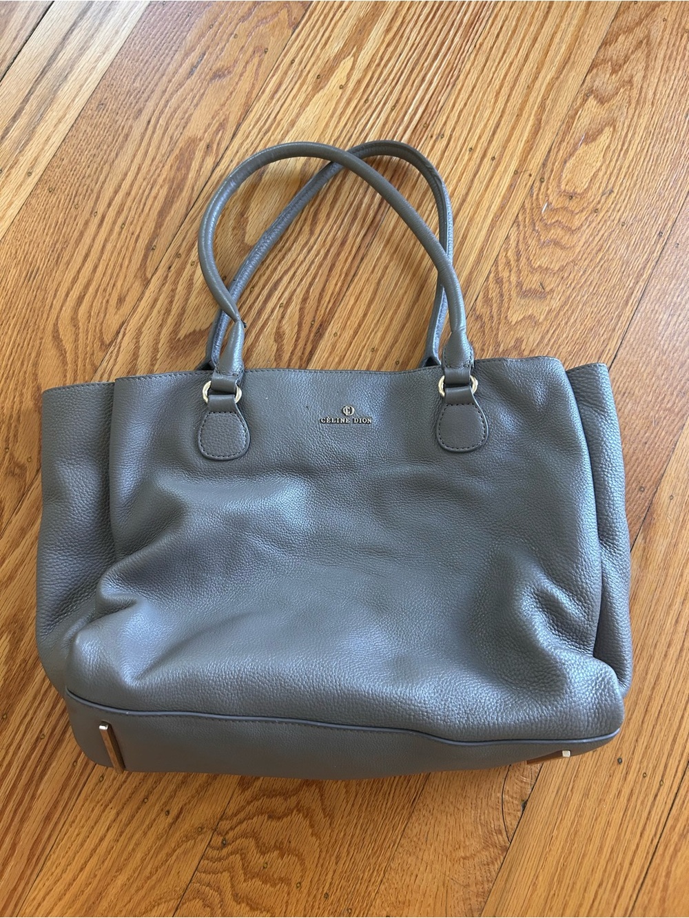 Celine Dion Collection Grey Pebbled Leather Tote